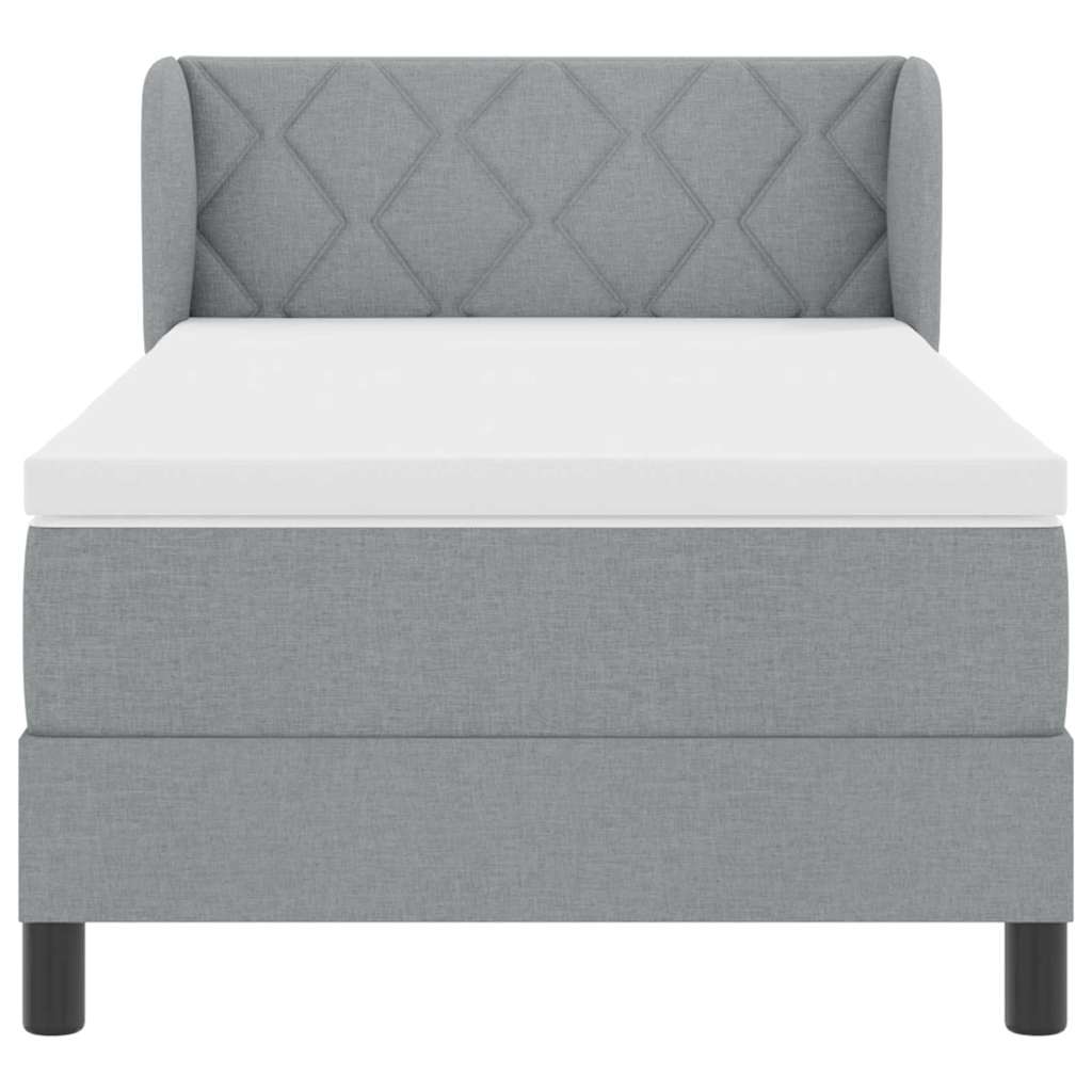 Boxspringbed met matras Lichtgrijs 90 x 200 cm Stof is nu te koop bij PeponiXL, paradijselijk wonen!