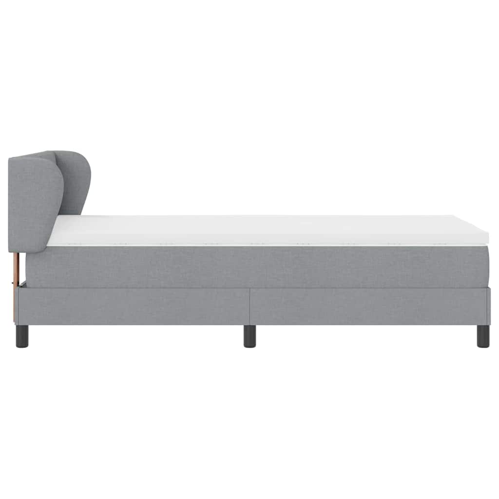 Boxspringbed met matras Lichtgrijs 90 x 200 cm Stof is nu te koop bij PeponiXL, paradijselijk wonen!