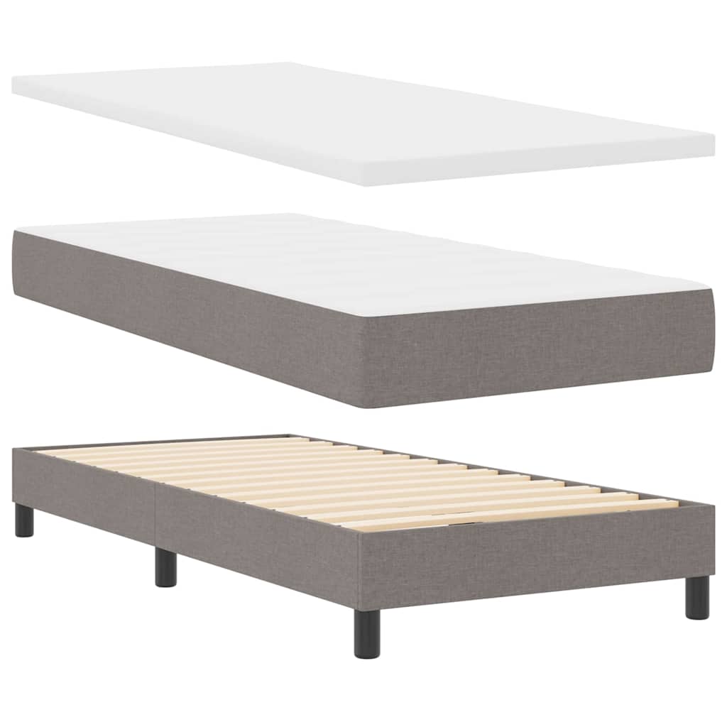 Boxspringbed met matras met hoofdeinde Taupe 90 x 200 cm Stof is nu te koop bij PeponiXL, paradijselijk wonen!