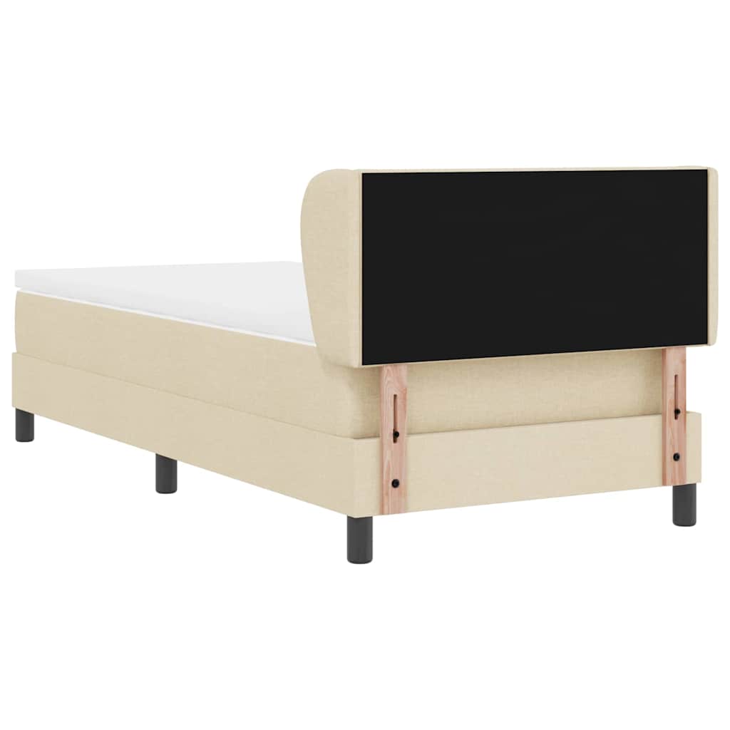 Boxspringbed met matras met hoofdeinde Crème 90 x 200 cm Stof is nu te koop bij PeponiXL, paradijselijk wonen!