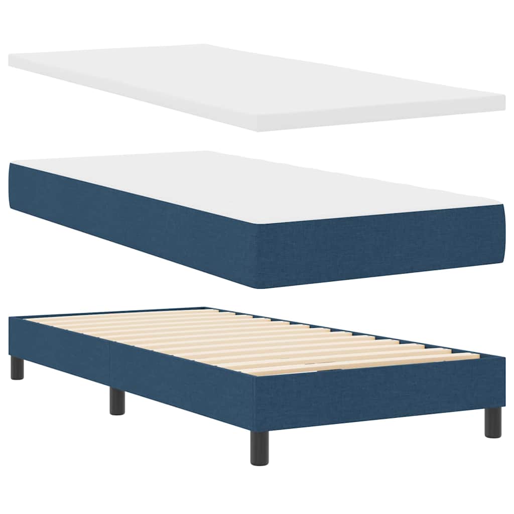 Boxspringbed met matras met hoofdeinde Blauw 90 x 200 cm Stof is nu te koop bij PeponiXL, paradijselijk wonen!