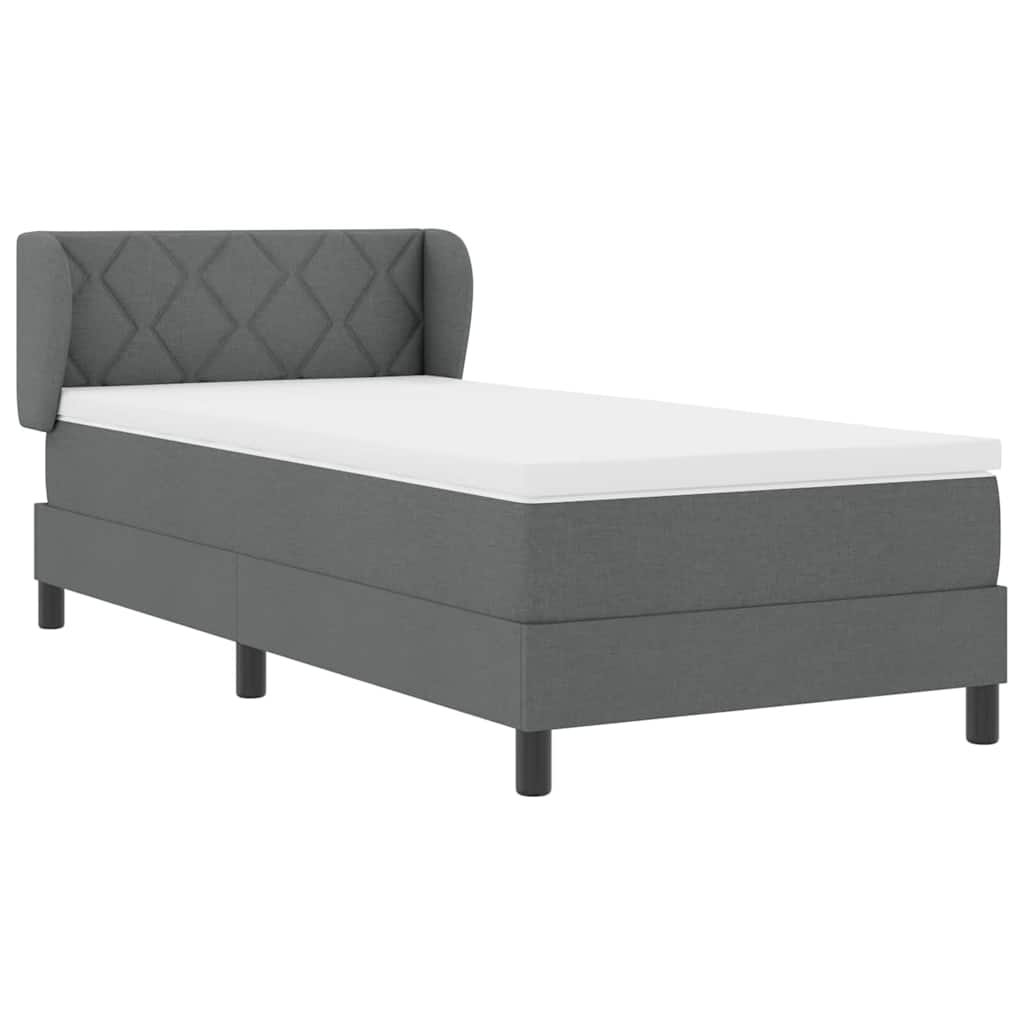 Boxspringbed met matras Donkergrijs 100 x 200 cm Stof is nu te koop bij PeponiXL, paradijselijk wonen!