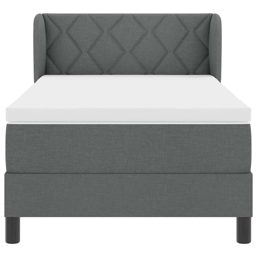 Boxspringbed met matras Donkergrijs 100 x 200 cm Stof is nu te koop bij PeponiXL, paradijselijk wonen!