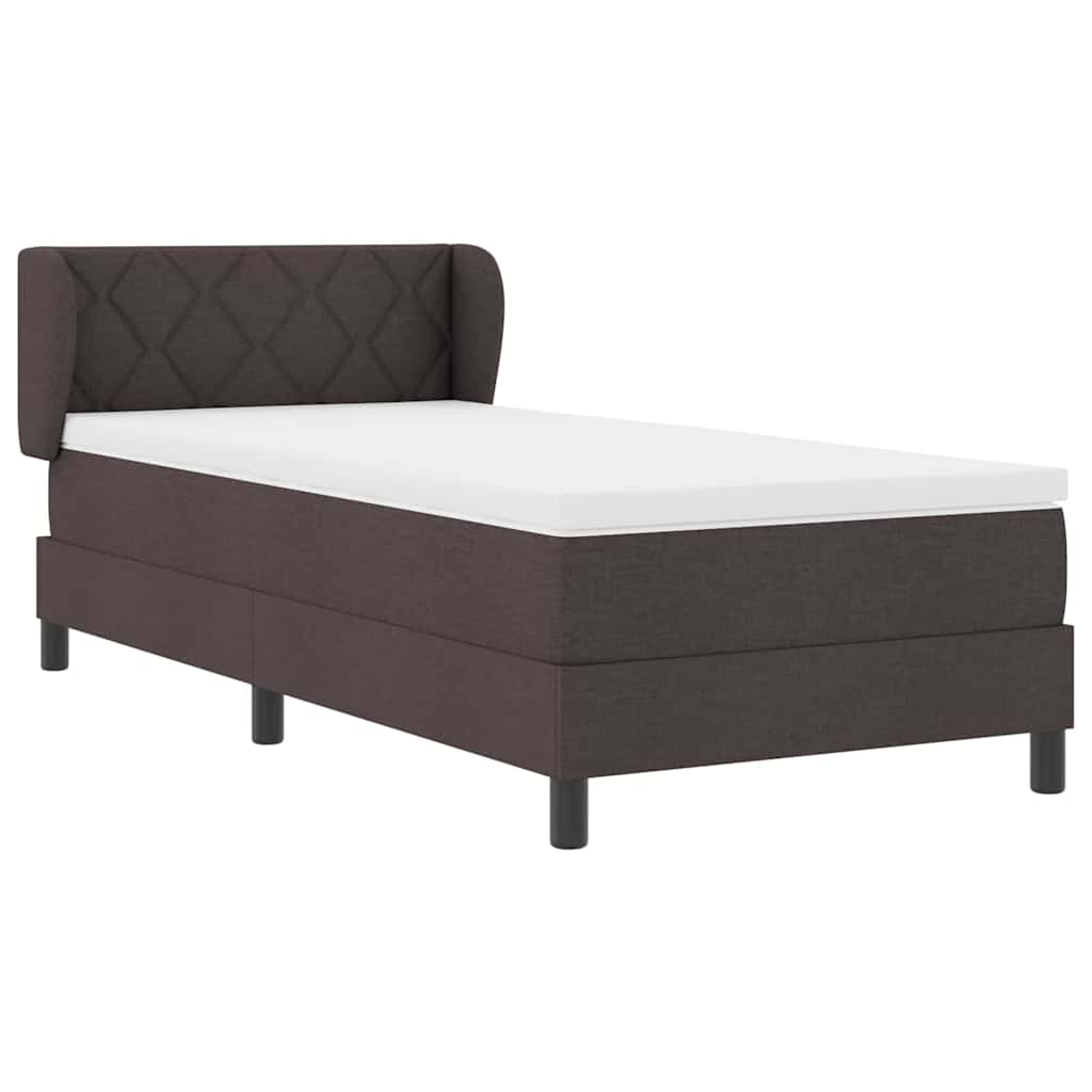 Boxspringbed met matras Donkerbruin 100 x 200 cm Stof is nu te koop bij PeponiXL, paradijselijk wonen!