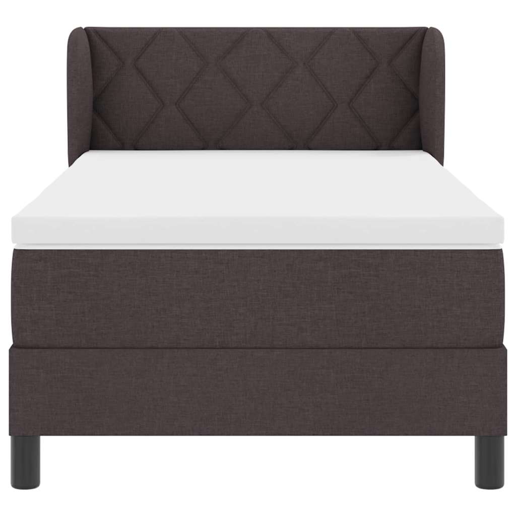 Boxspringbed met matras Donkerbruin 100 x 200 cm Stof is nu te koop bij PeponiXL, paradijselijk wonen!
