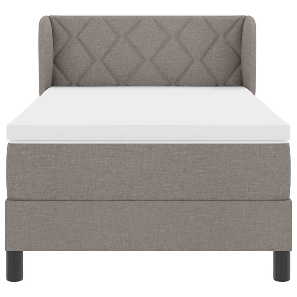 Boxspringbed met matras met hoofdeinde Taupe 100 x 200 cm Stof is nu te koop bij PeponiXL, paradijselijk wonen!