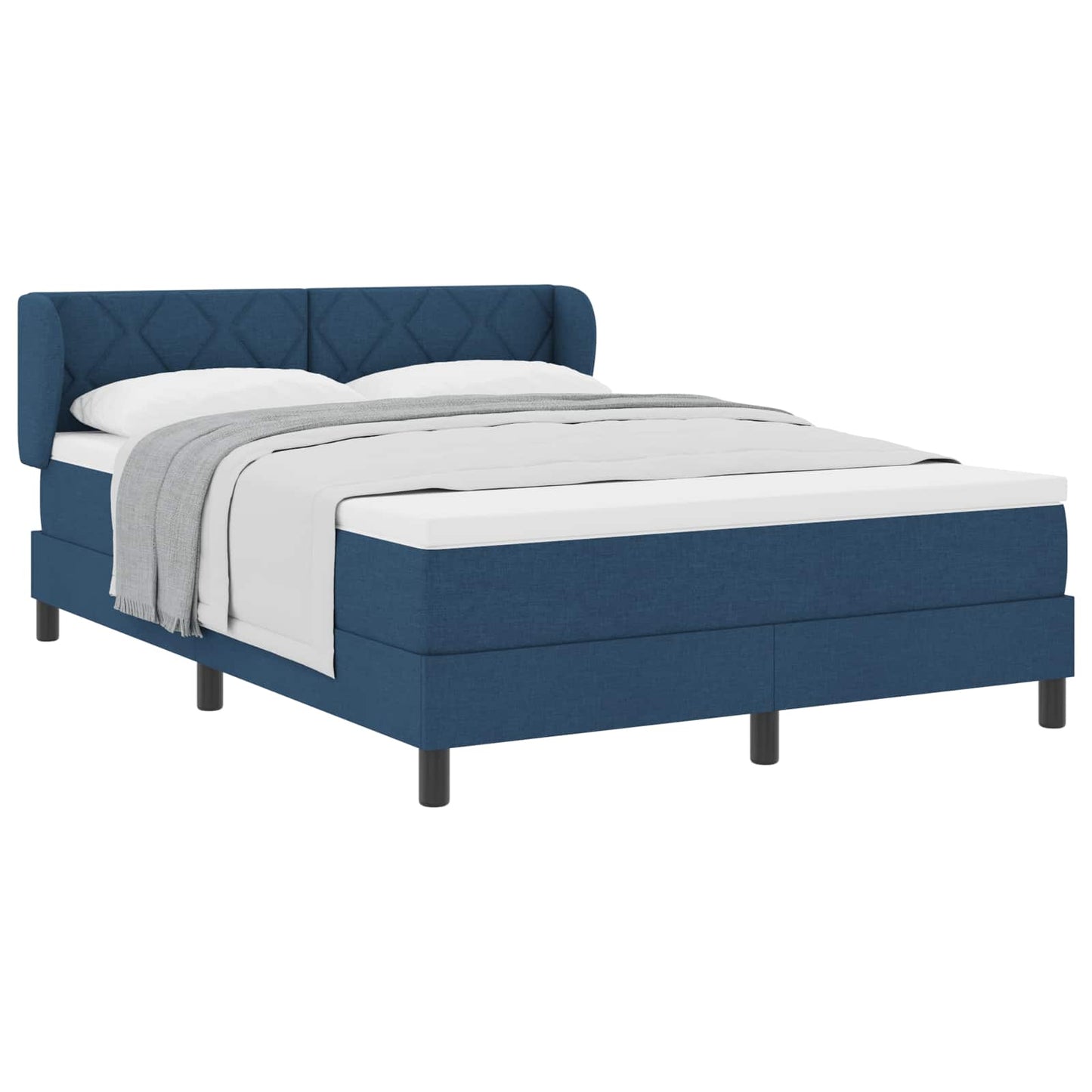 Boxspringbed met hoofdeinde Blauw 140 x 190 cm Stof