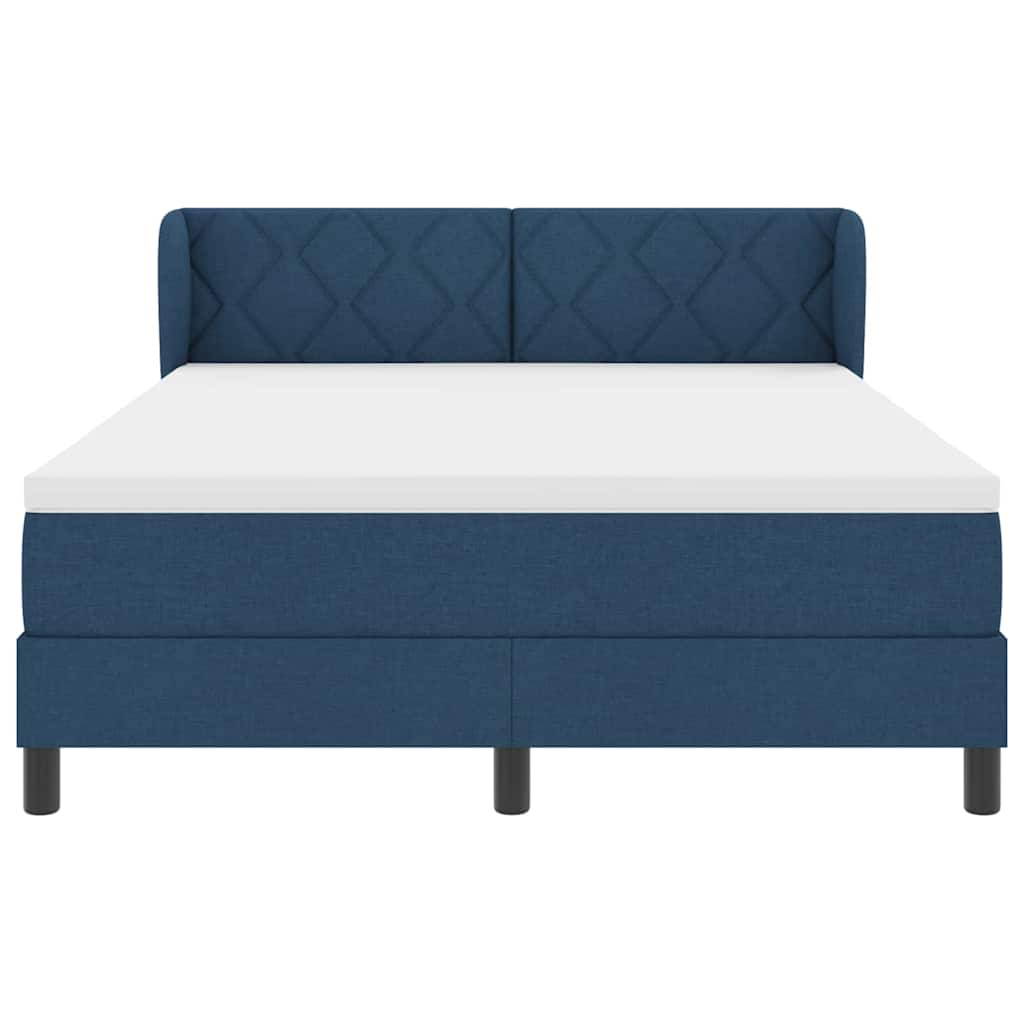 Boxspringbed met hoofdeinde Blauw 140 x 190 cm Stof