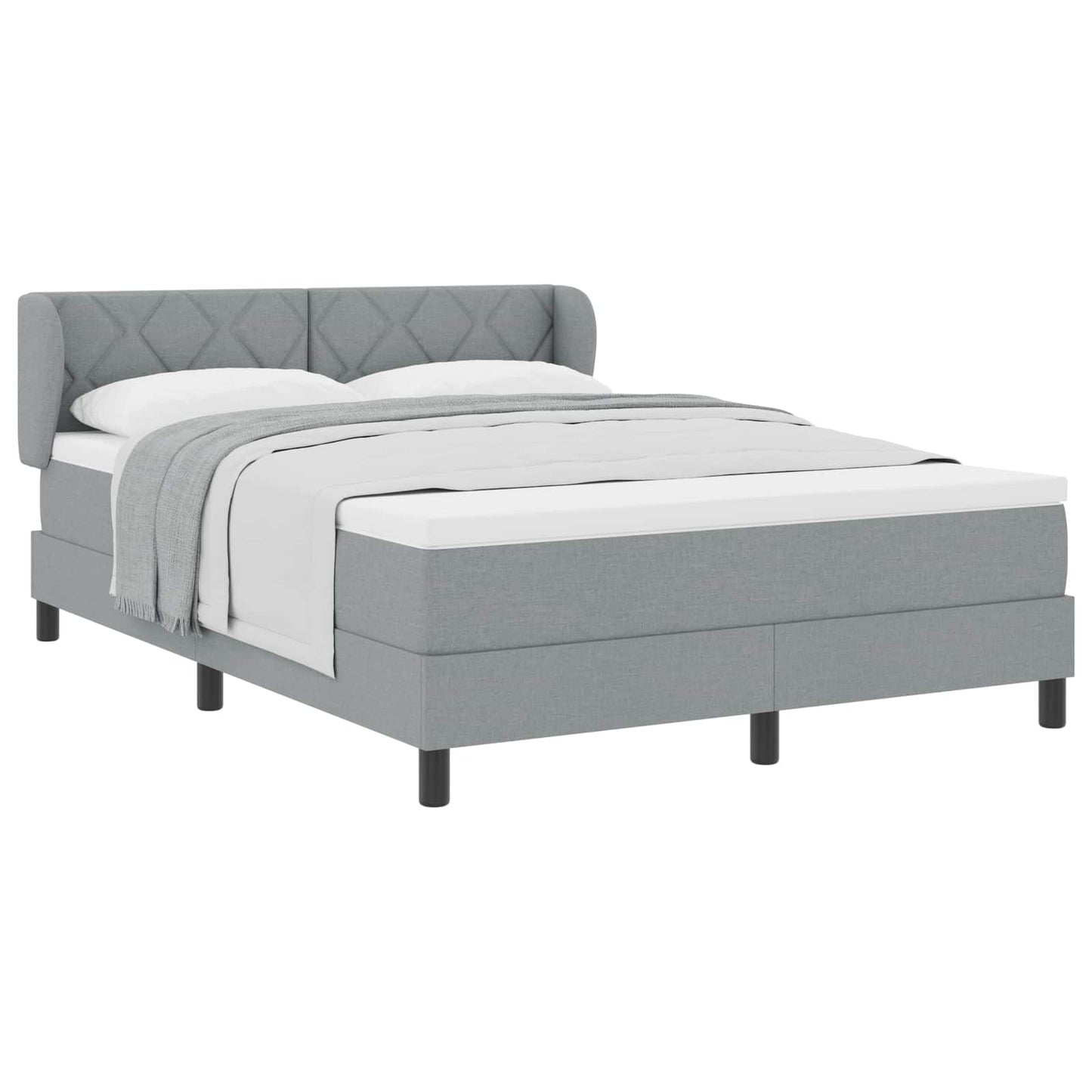 Boxspringbed met matras Lichtgrijs 160 x 200 cm Stof is nu te koop bij PeponiXL, paradijselijk wonen!