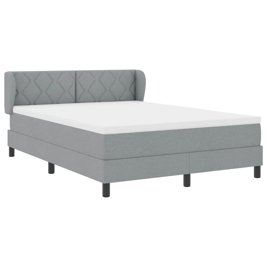 Boxspringbed met matras Lichtgrijs 160 x 200 cm Stof is nu te koop bij PeponiXL, paradijselijk wonen!
