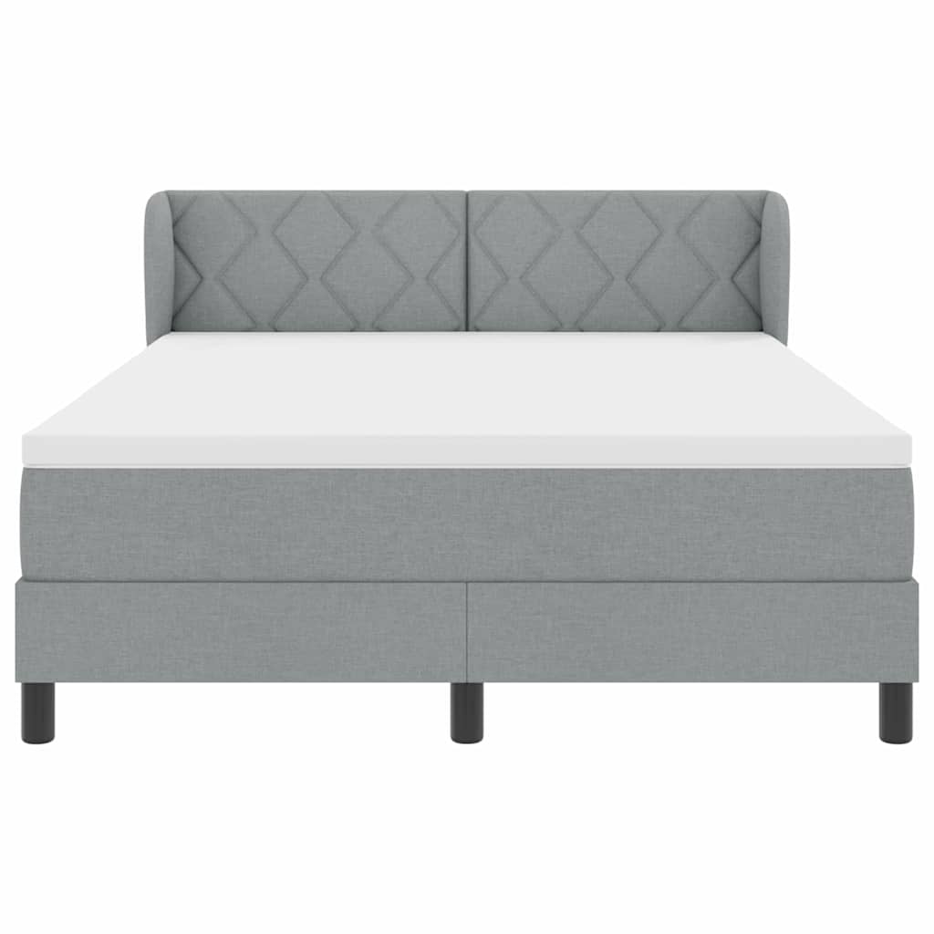 Boxspringbed met matras Lichtgrijs 160 x 200 cm Stof is nu te koop bij PeponiXL, paradijselijk wonen!