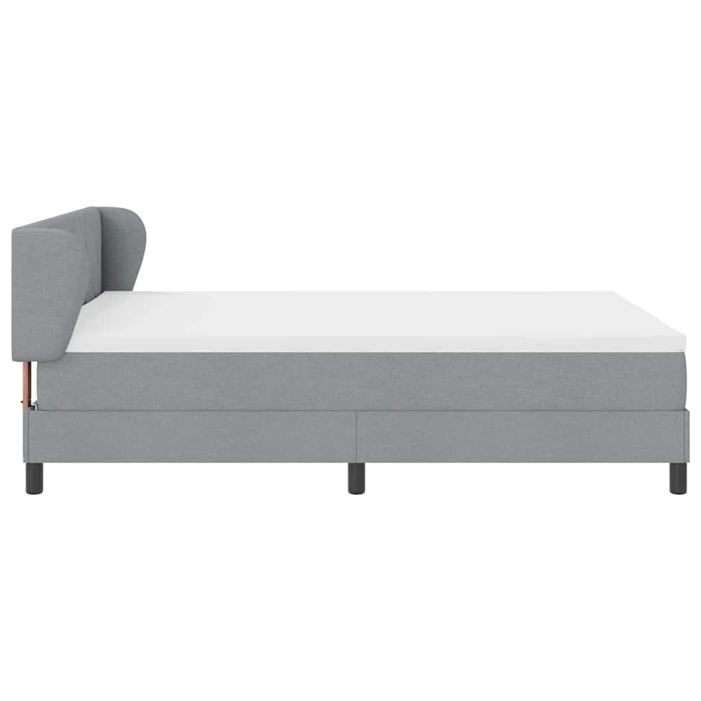 Boxspringbed met matras Lichtgrijs 160 x 200 cm Stof is nu te koop bij PeponiXL, paradijselijk wonen!