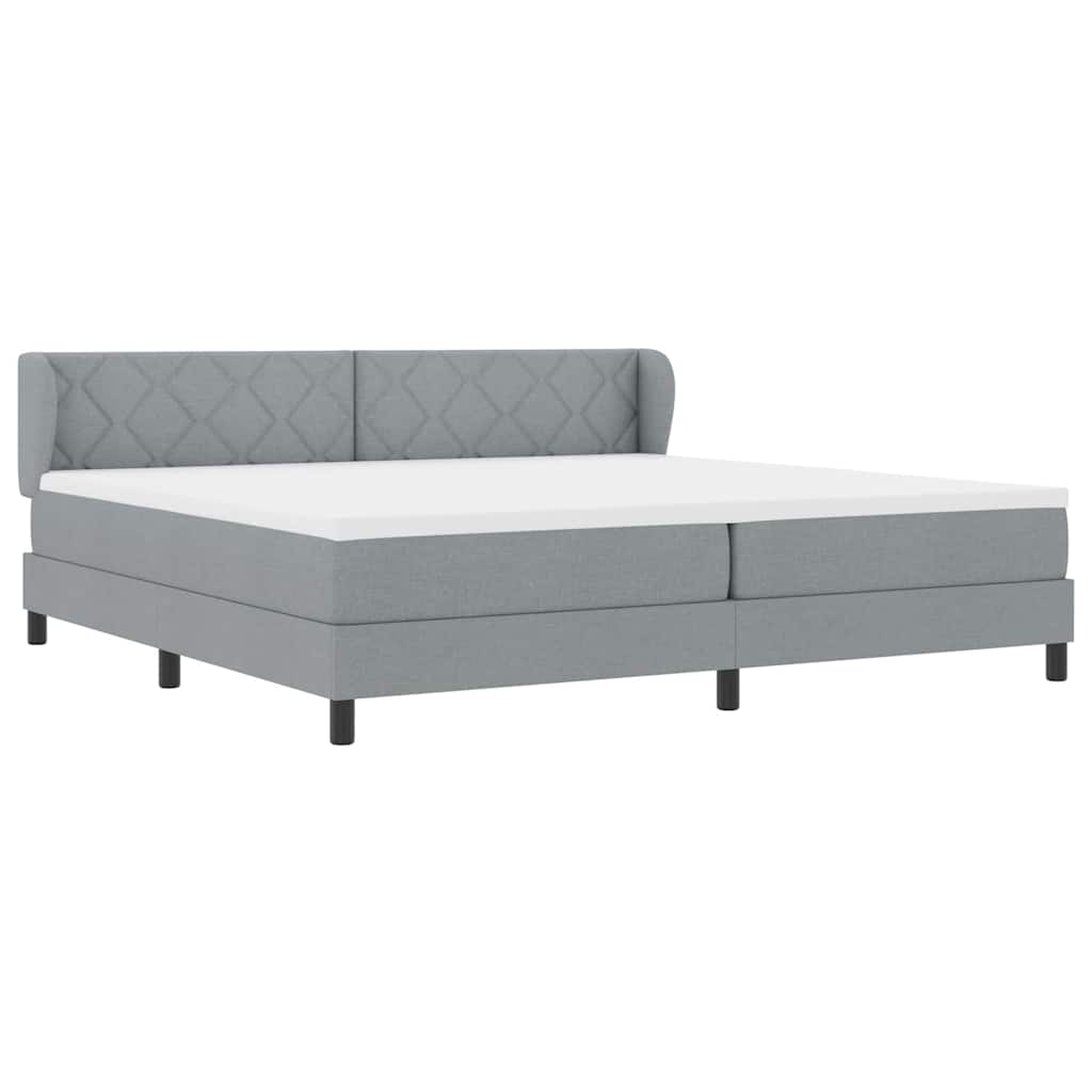 Boxspringbed met matras Lichtgrijs 200 x 200 cm Stof is nu te koop bij PeponiXL, paradijselijk wonen!