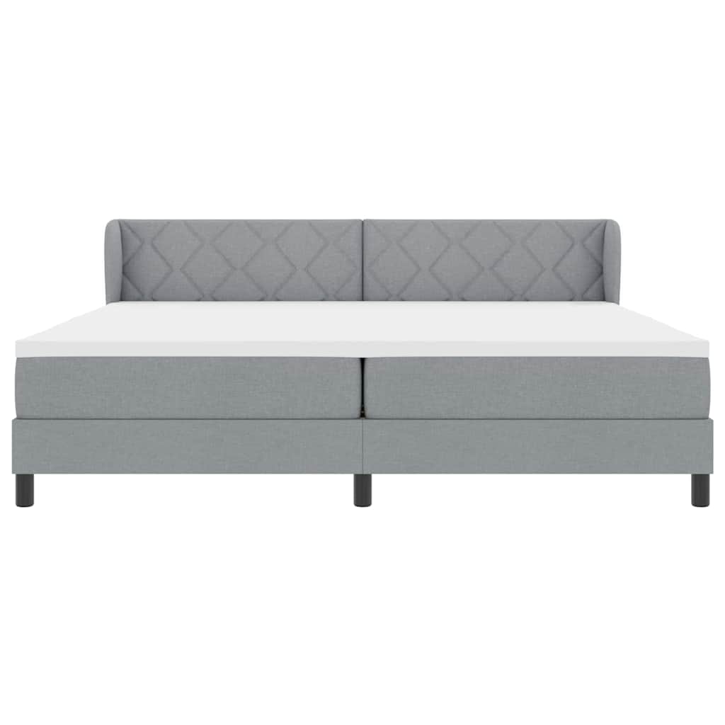 Boxspringbed met matras Lichtgrijs 200 x 200 cm Stof is nu te koop bij PeponiXL, paradijselijk wonen!