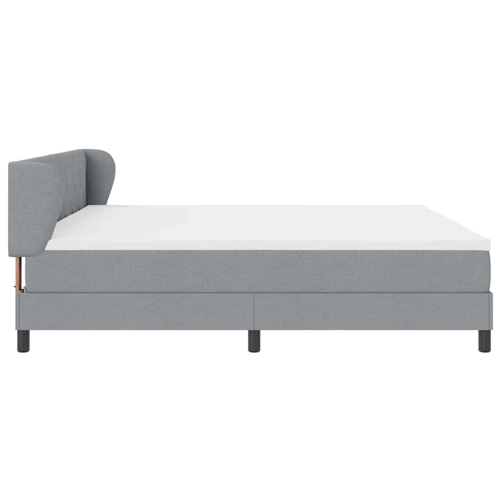 Boxspringbed met matras Lichtgrijs 200 x 200 cm Stof is nu te koop bij PeponiXL, paradijselijk wonen!
