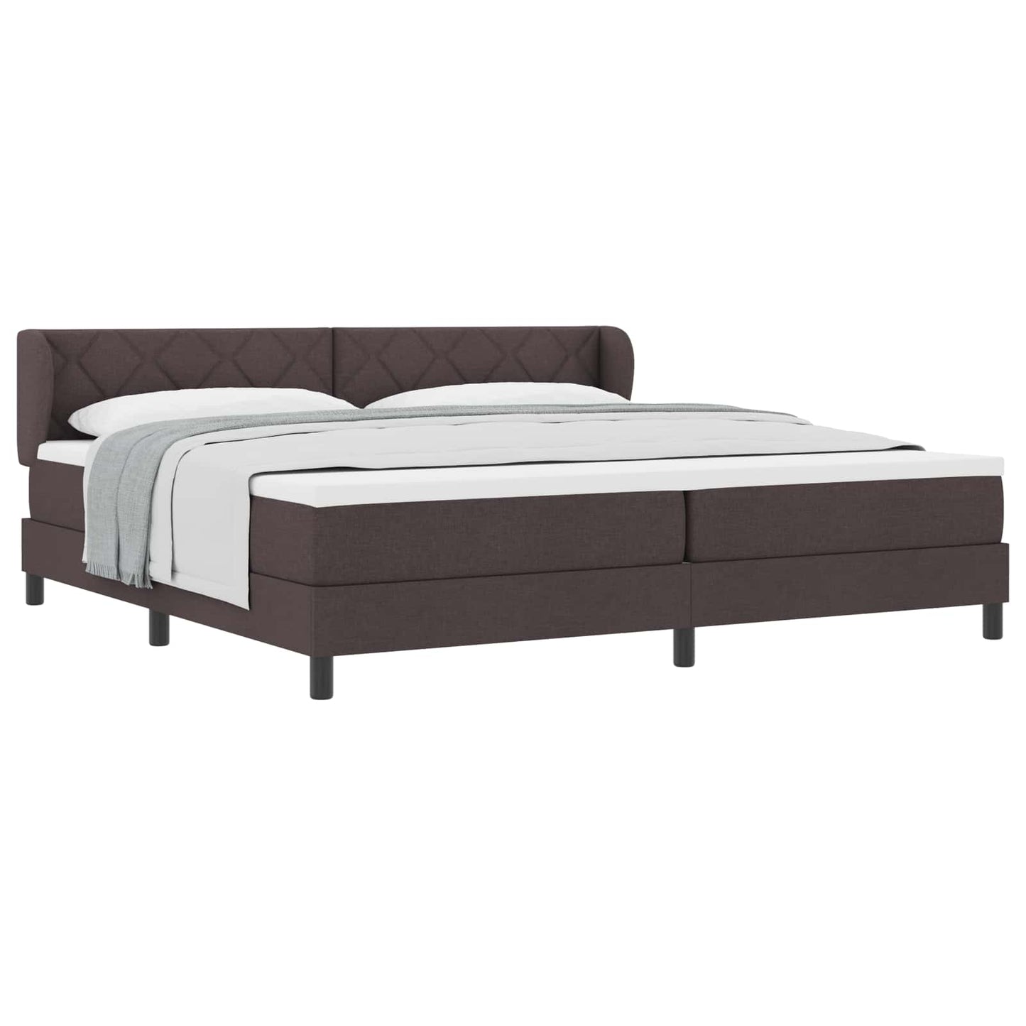 Boxspringbed met matras Donkerbruin 200 x 200 cm Stof is nu te koop bij PeponiXL, paradijselijk wonen!