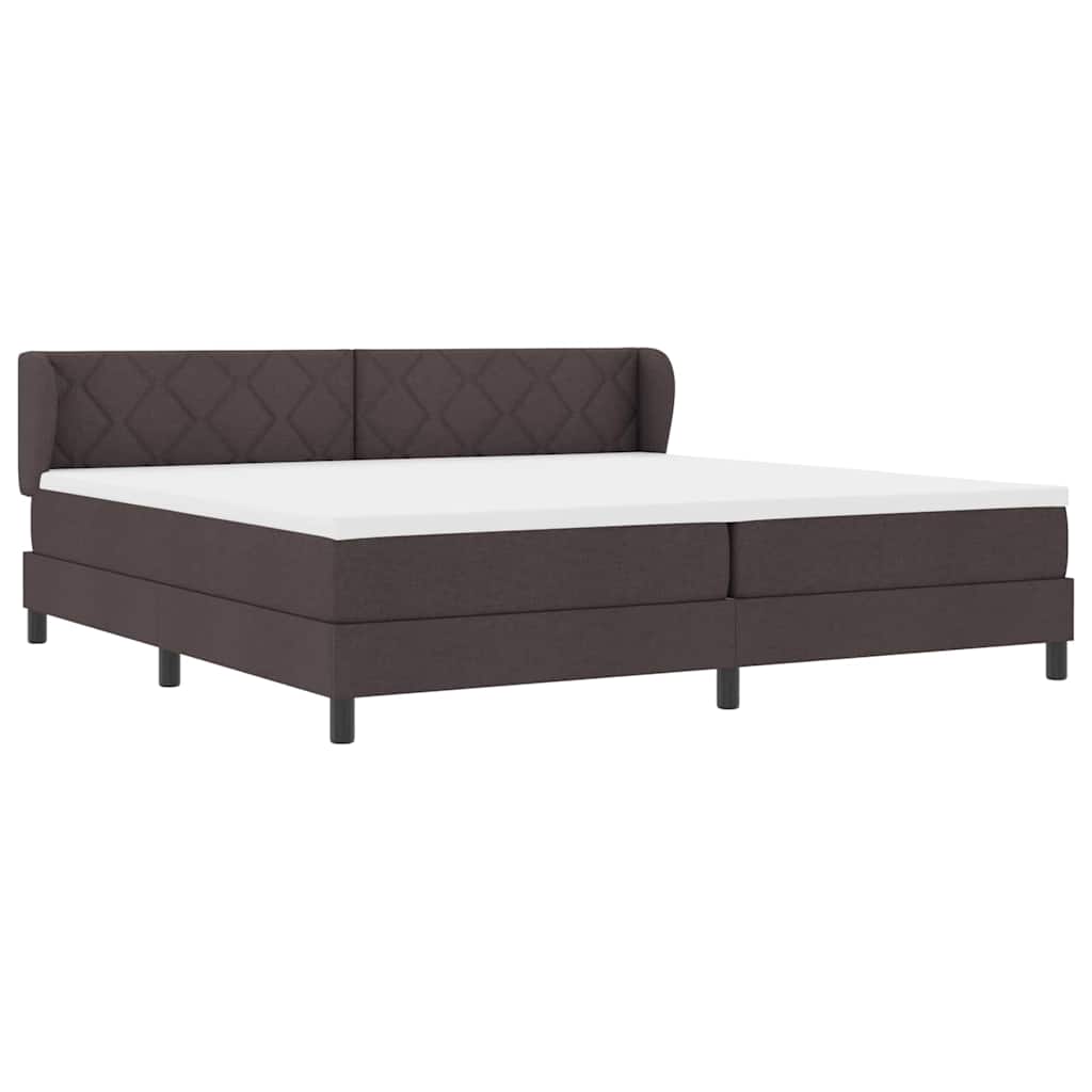 Boxspringbed met matras Donkerbruin 200 x 200 cm Stof is nu te koop bij PeponiXL, paradijselijk wonen!