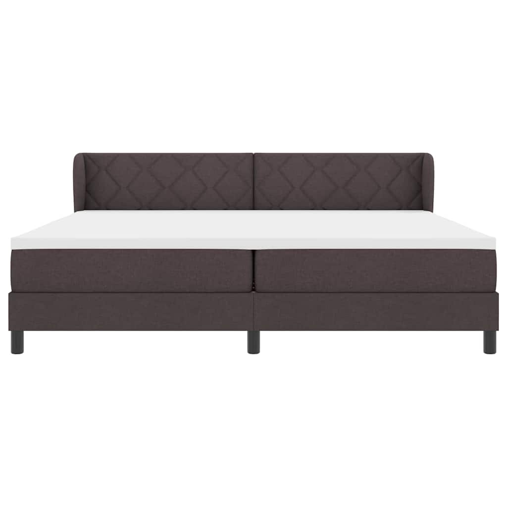 Boxspringbed met matras Donkerbruin 200 x 200 cm Stof is nu te koop bij PeponiXL, paradijselijk wonen!