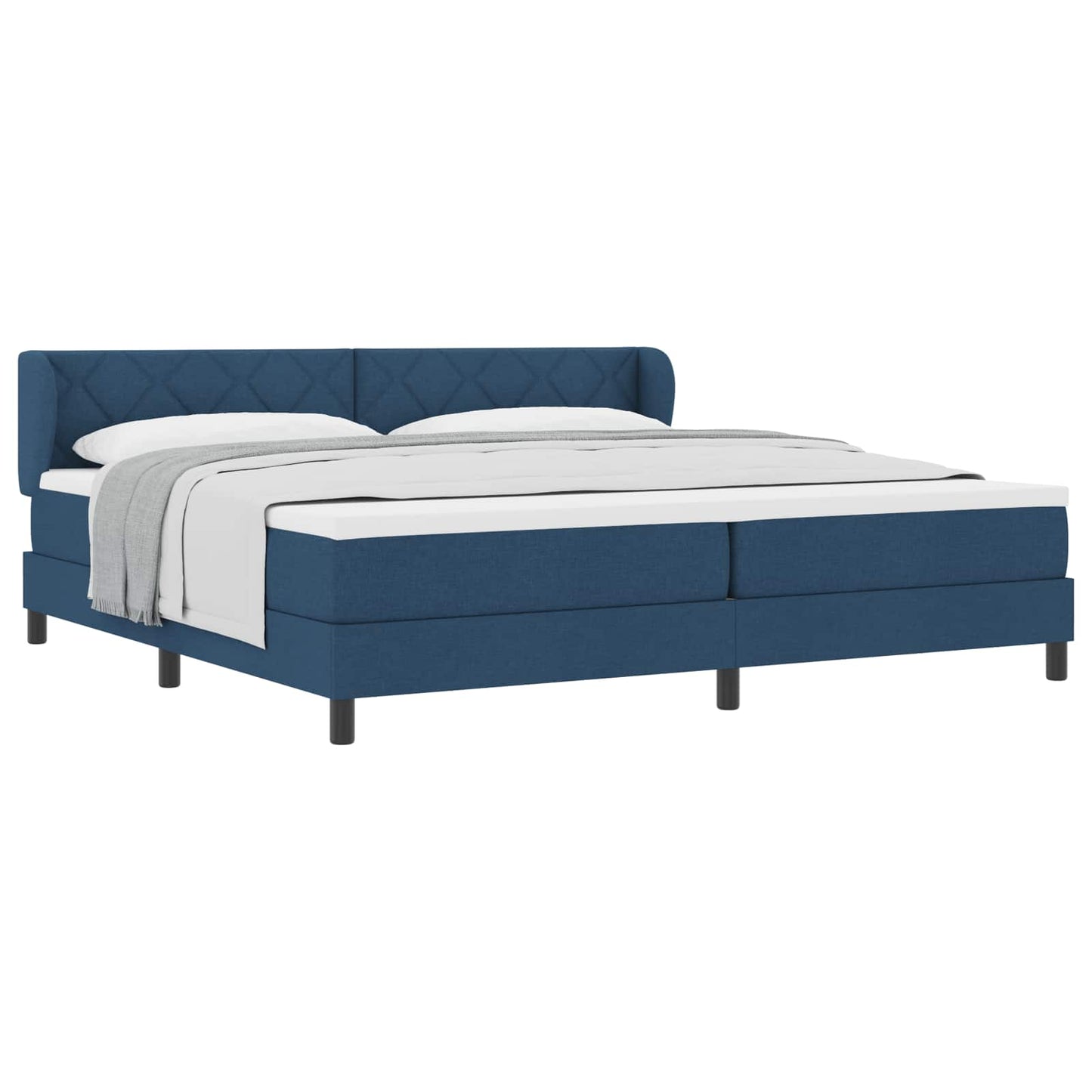 Boxspringbed met matras met hoofdeinde Blauw 200 x 200 cm Stof is nu te koop bij PeponiXL, paradijselijk wonen!