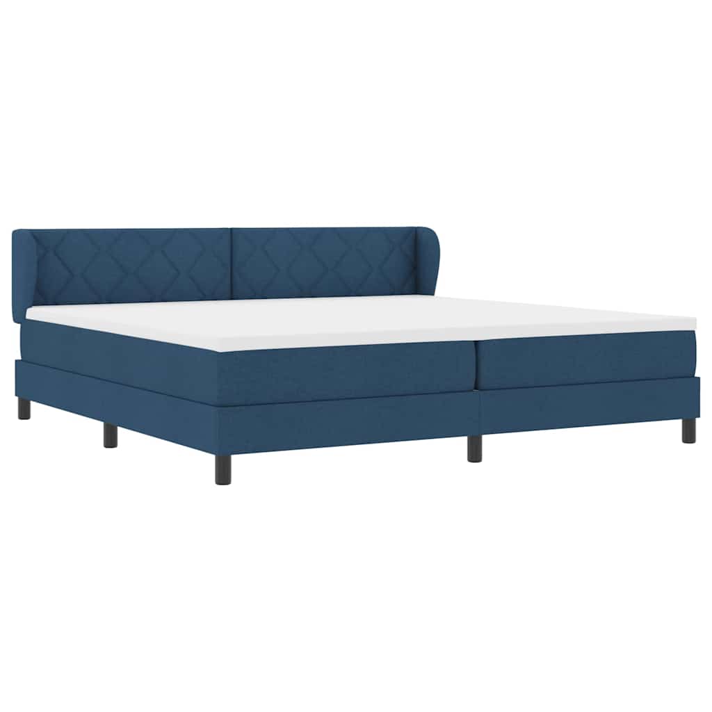 Boxspringbed met matras met hoofdeinde Blauw 200 x 200 cm Stof is nu te koop bij PeponiXL, paradijselijk wonen!
