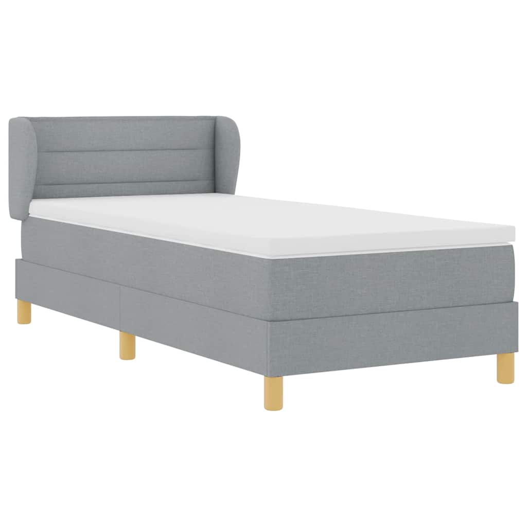 Boxspringbed met matras Lichtgrijs 90 x 190 cm Stof is nu te koop bij PeponiXL, paradijselijk wonen!