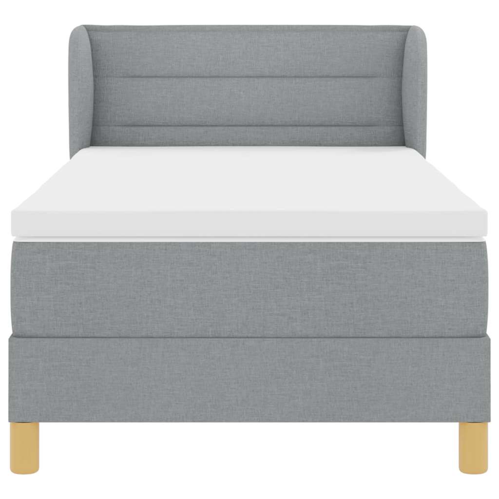 Boxspringbed met matras Lichtgrijs 90 x 190 cm Stof is nu te koop bij PeponiXL, paradijselijk wonen!