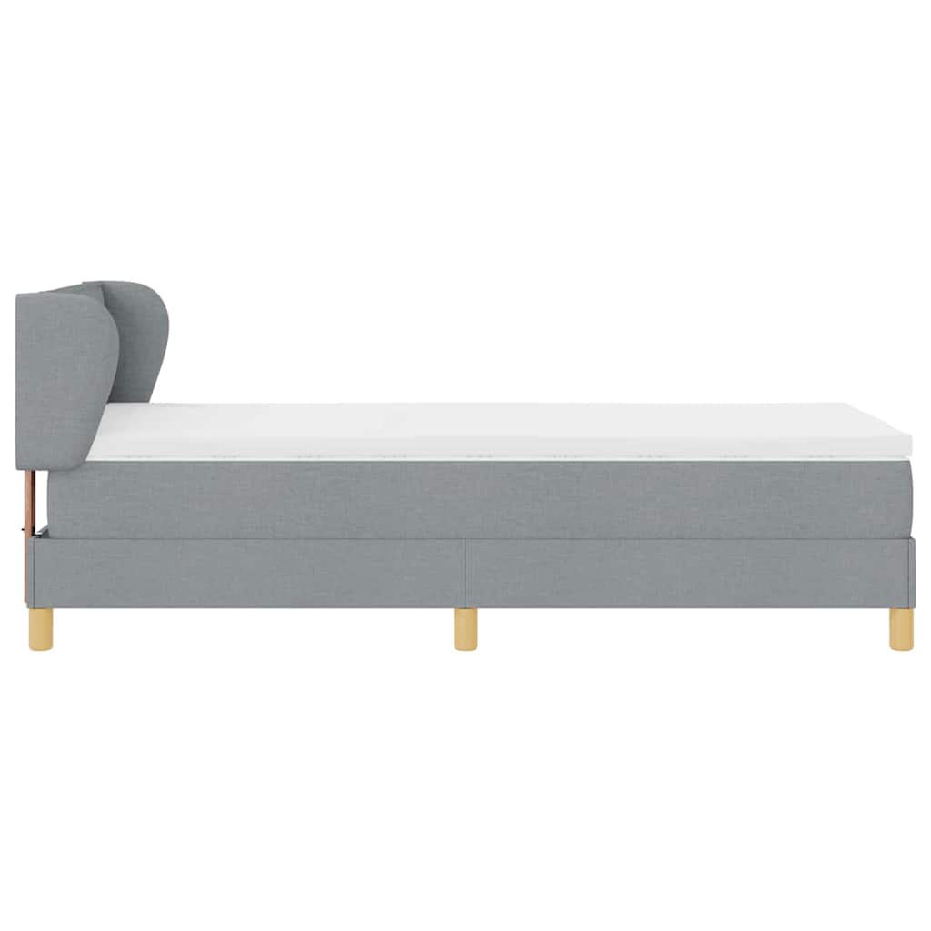 Boxspringbed met matras Lichtgrijs 90 x 190 cm Stof is nu te koop bij PeponiXL, paradijselijk wonen!