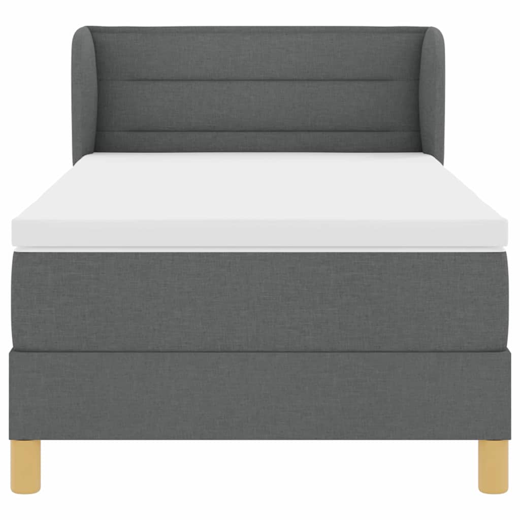 Boxspringbed met matras Donkergrijs 90 x 190 cm Stof is nu te koop bij PeponiXL, paradijselijk wonen!