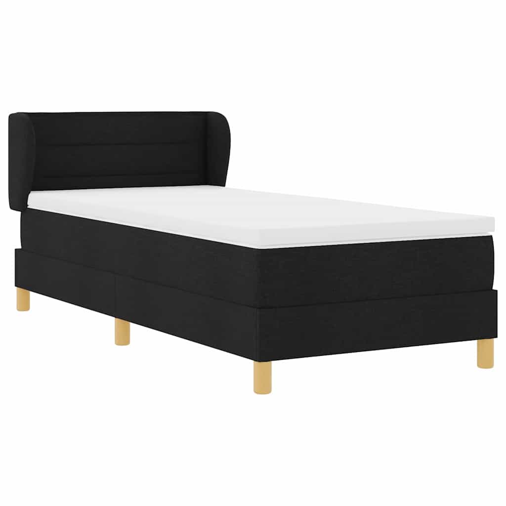 Boxspringbed met matras met hoofdeinde Zwart 90 x 190 cm Stof is nu te koop bij PeponiXL, paradijselijk wonen!