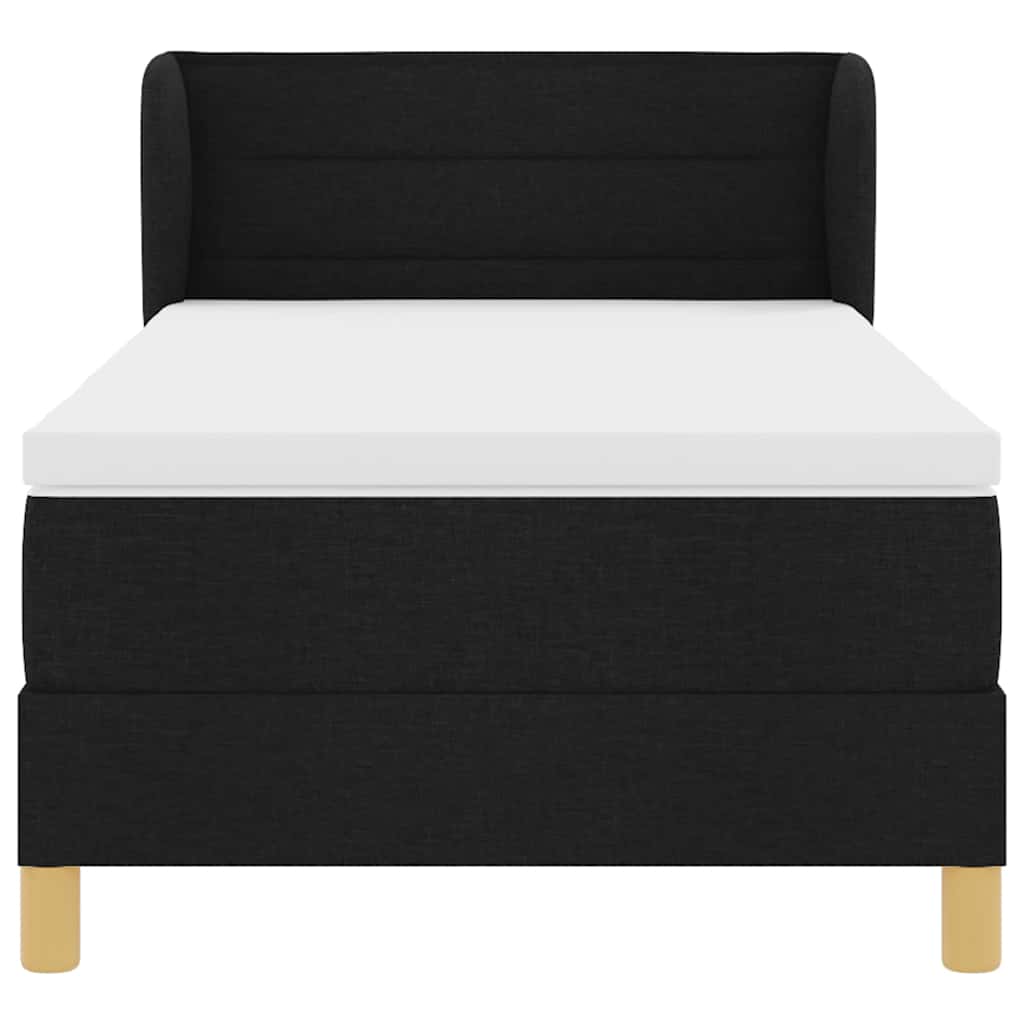 Boxspringbed met matras met hoofdeinde Zwart 90 x 190 cm Stof is nu te koop bij PeponiXL, paradijselijk wonen!