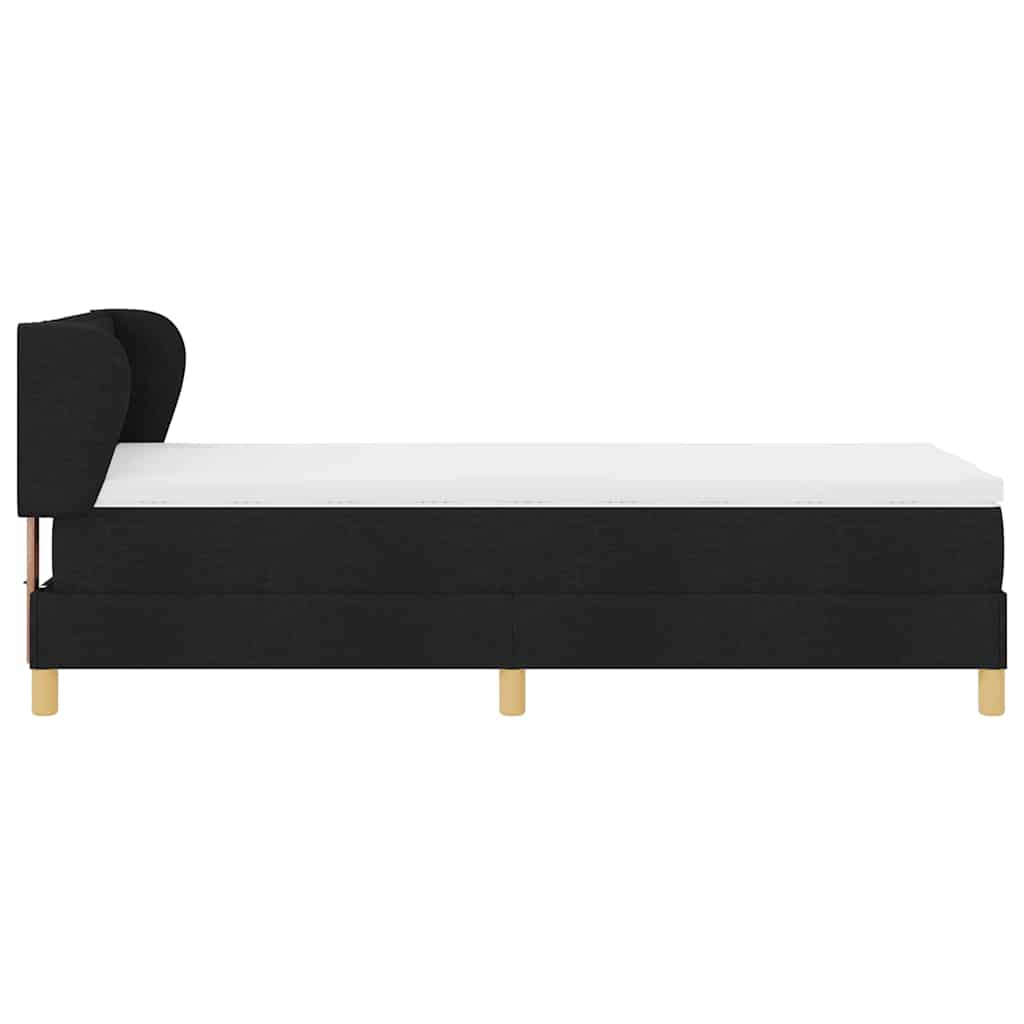 Boxspringbed met matras met hoofdeinde Zwart 90 x 190 cm Stof is nu te koop bij PeponiXL, paradijselijk wonen!