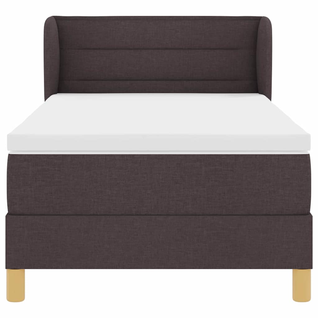 Boxspringbed met matras Donkerbruin 90 x 190 cm Stof is nu te koop bij PeponiXL, paradijselijk wonen!