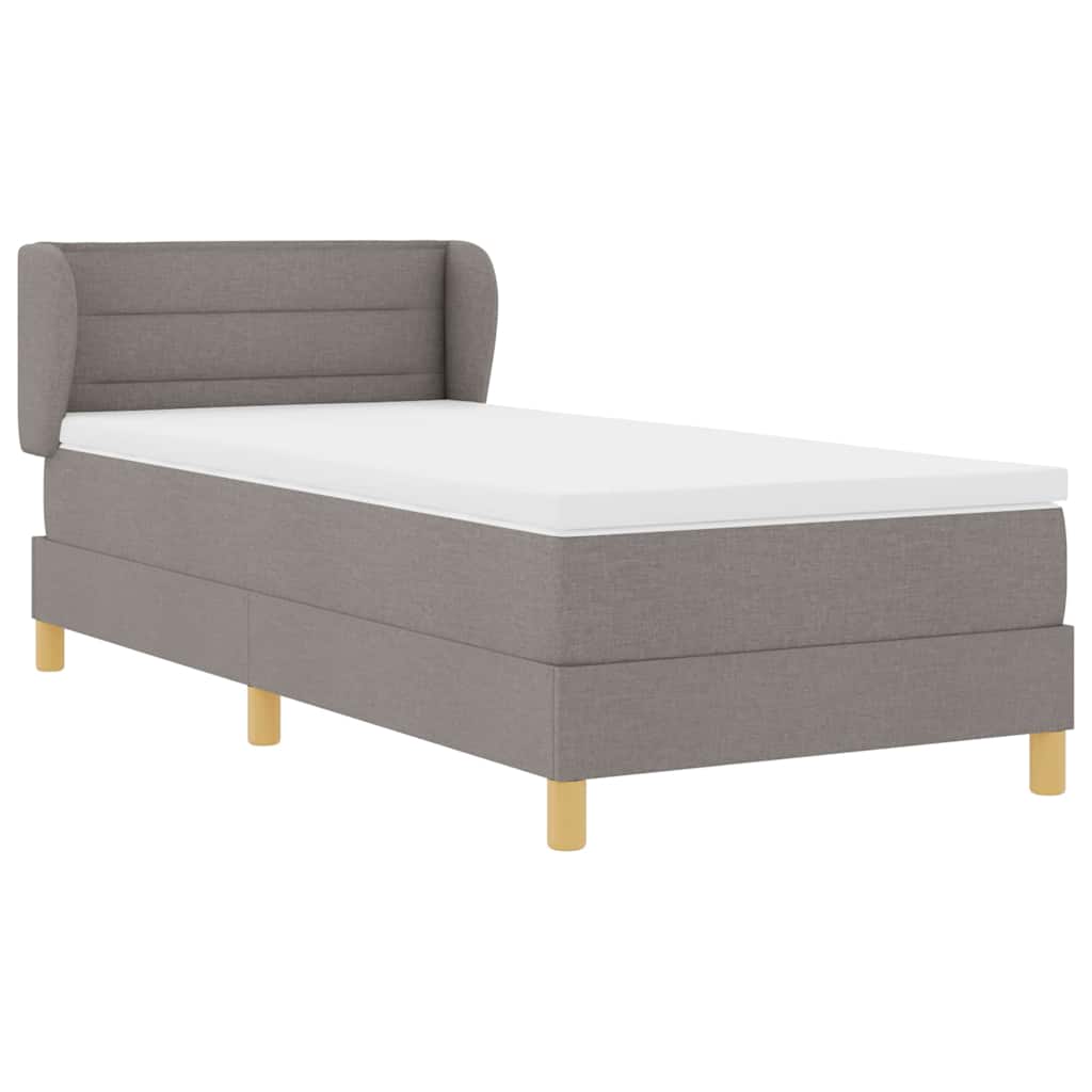 Boxspringbed met matras met hoofdeinde Taupe 90 x 190 cm Stof is nu te koop bij PeponiXL, paradijselijk wonen!