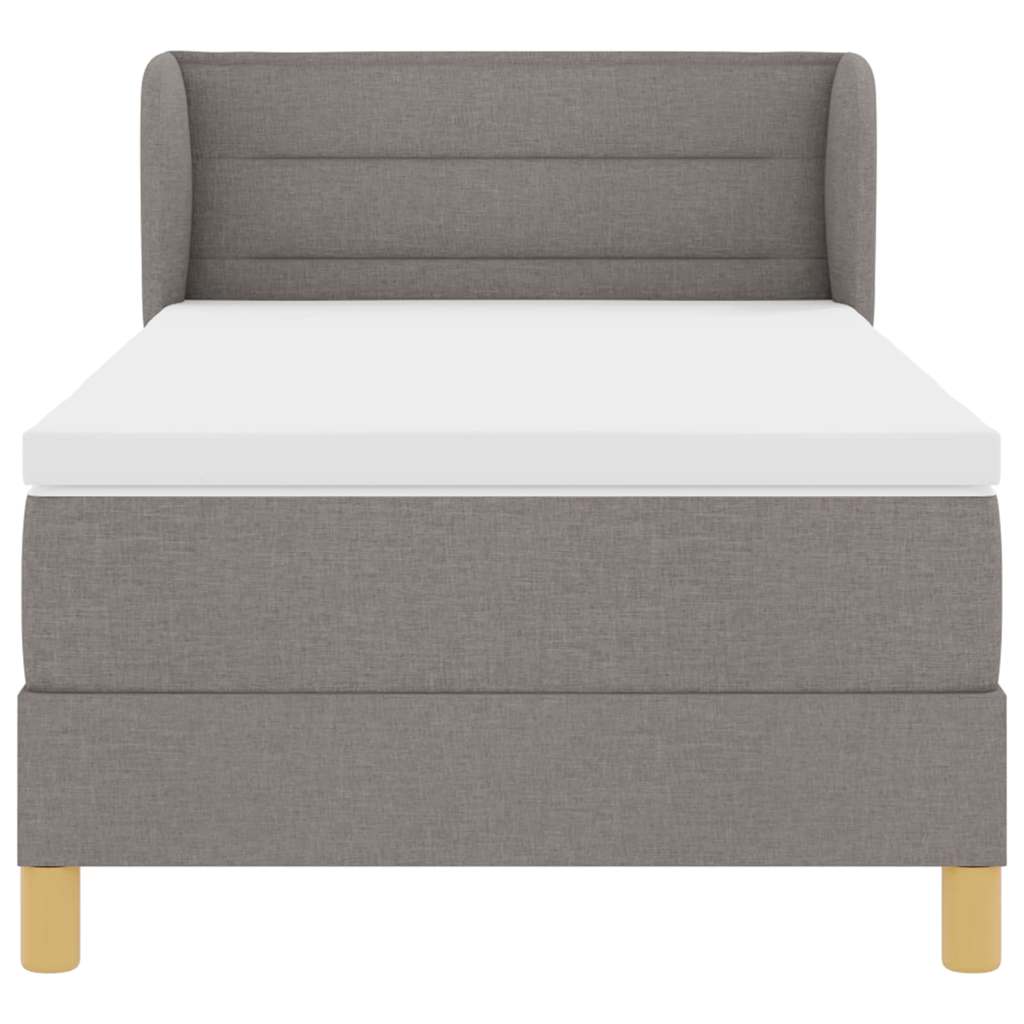 Boxspringbed met matras met hoofdeinde Taupe 90 x 190 cm Stof is nu te koop bij PeponiXL, paradijselijk wonen!