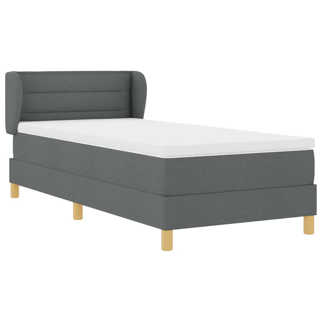 Boxspringbed met matras Donkergrijs 90 x 200 cm Stof is nu te koop bij PeponiXL, paradijselijk wonen!
