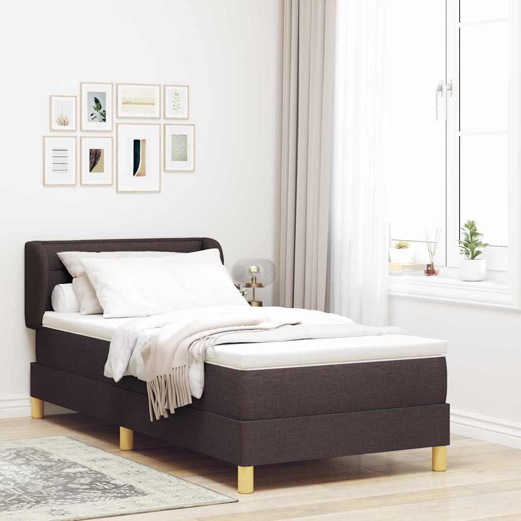 Boxspringbed met matras Donkerbruin 90 x 200 cm Stof is nu te koop bij PeponiXL, paradijselijk wonen!