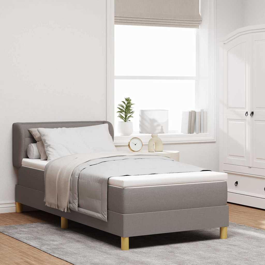 Boxspringbed met matras met hoofdeinde Taupe 90 x 200 cm Stof is nu te koop bij PeponiXL, paradijselijk wonen!