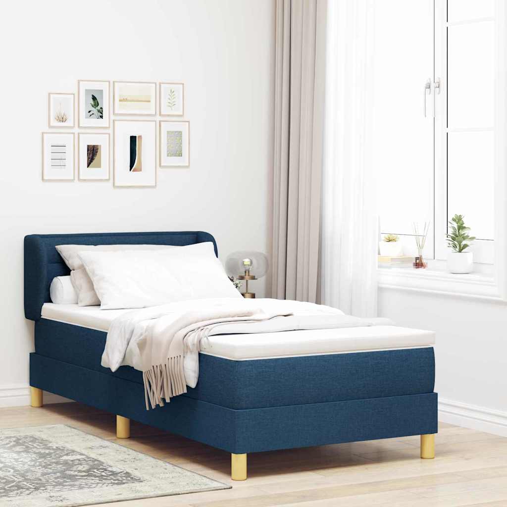 Boxspringbed met matras met hoofdeinde Blauw 100 x 200 cm Stof is nu te koop bij PeponiXL, paradijselijk wonen!