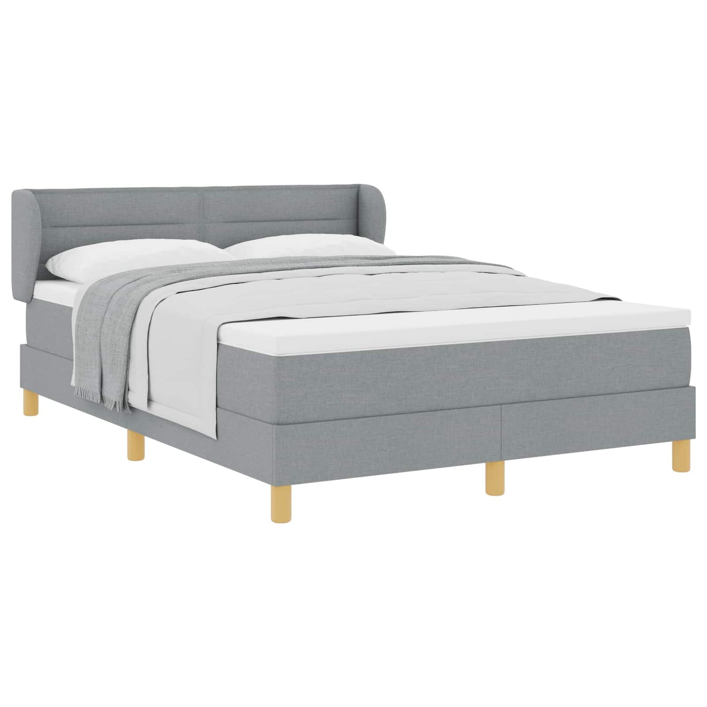 Boxspringbed met matras Lichtgrijs 140 x 190 cm Stof is nu te koop bij PeponiXL, paradijselijk wonen!