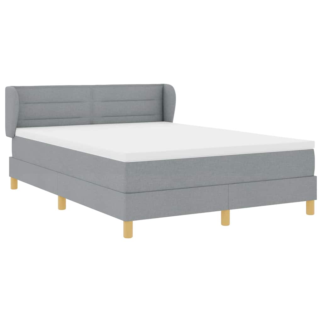 Boxspringbed met matras Lichtgrijs 140 x 190 cm Stof is nu te koop bij PeponiXL, paradijselijk wonen!