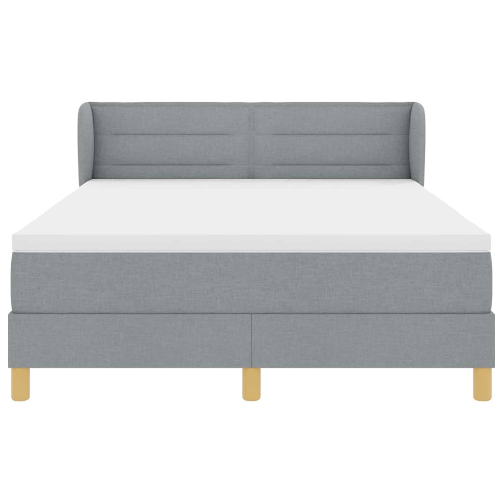 Boxspringbed met matras Lichtgrijs 140 x 190 cm Stof is nu te koop bij PeponiXL, paradijselijk wonen!