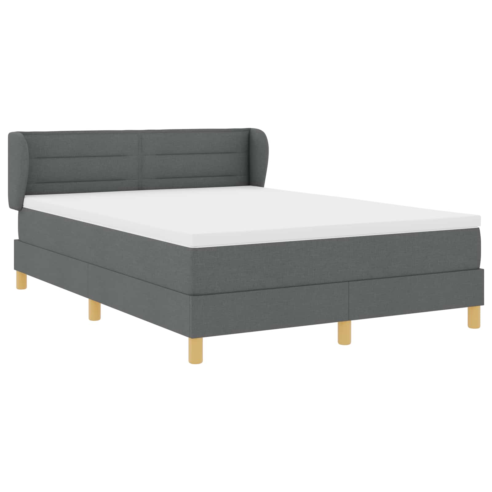 Boxspringbed met matras Donkergrijs 140 x 190 cm Stof is nu te koop bij PeponiXL, paradijselijk wonen!