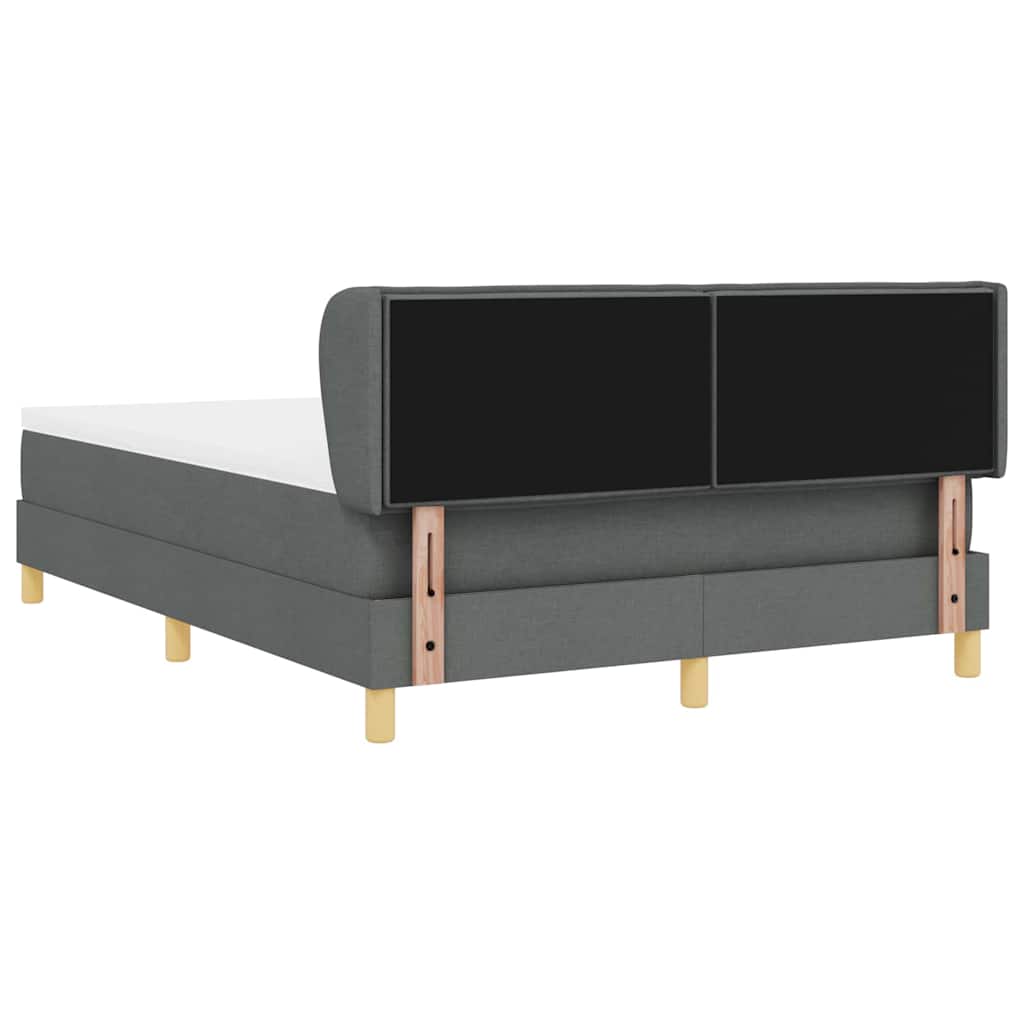 Boxspringbed met matras Donkergrijs 140 x 190 cm Stof is nu te koop bij PeponiXL, paradijselijk wonen!