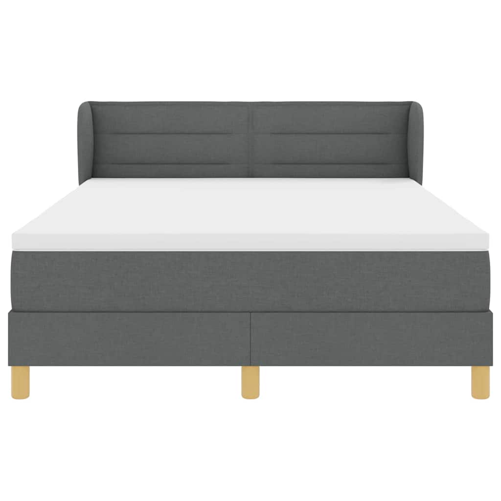 Boxspringbed met matras Donkergrijs 140 x 190 cm Stof is nu te koop bij PeponiXL, paradijselijk wonen!