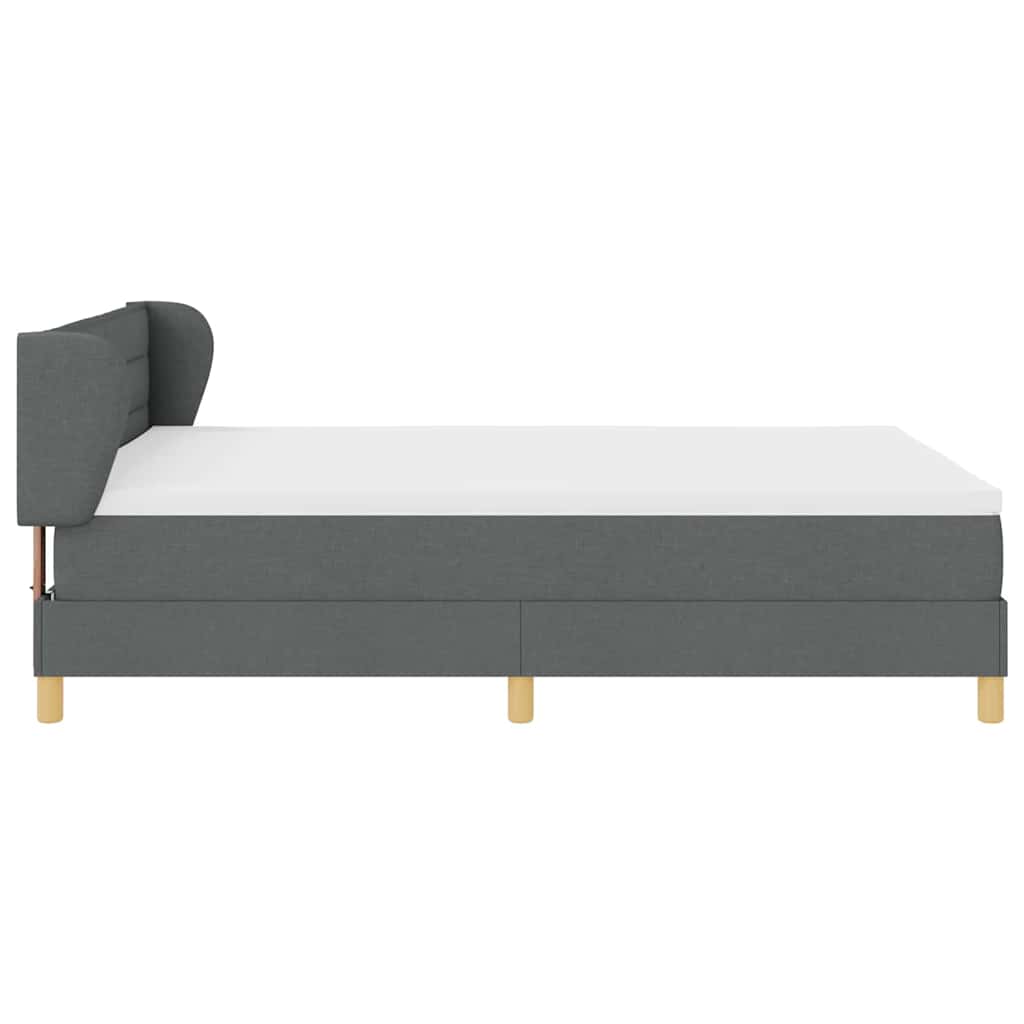 Boxspringbed met matras Donkergrijs 140 x 190 cm Stof is nu te koop bij PeponiXL, paradijselijk wonen!