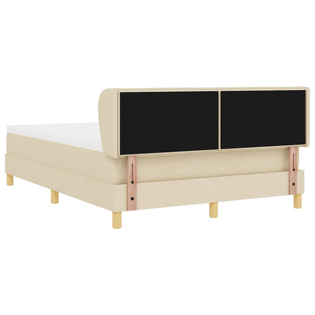 Boxspringbed met matras met hoofdeinde Crème 140 x 190 cm Stof is nu te koop bij PeponiXL, paradijselijk wonen!