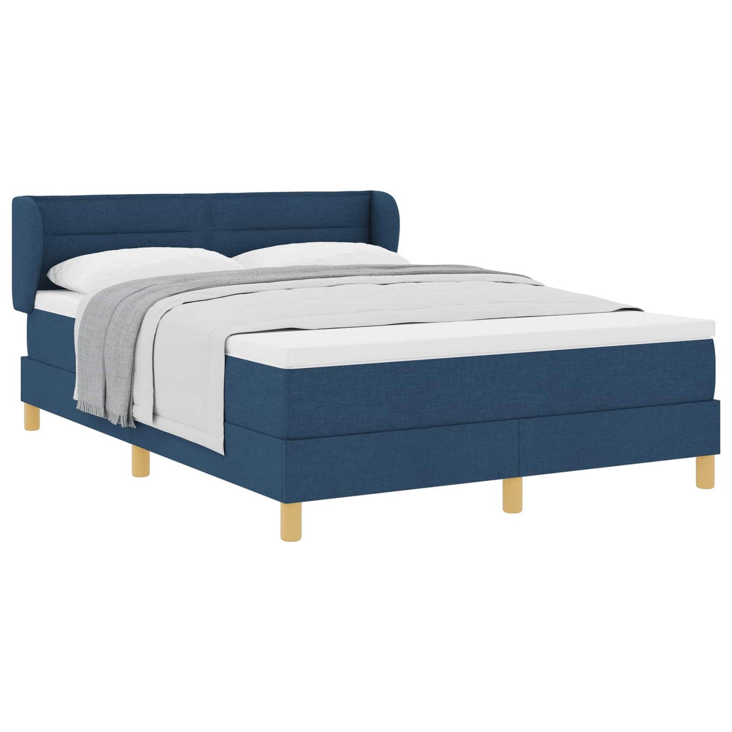 Boxspringbed met matras met hoofdeinde Blauw 140 x 190 cm Stof is nu te koop bij PeponiXL, paradijselijk wonen!