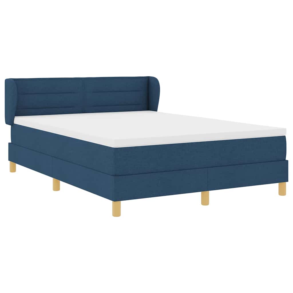Boxspringbed met matras met hoofdeinde Blauw 140 x 190 cm Stof is nu te koop bij PeponiXL, paradijselijk wonen!