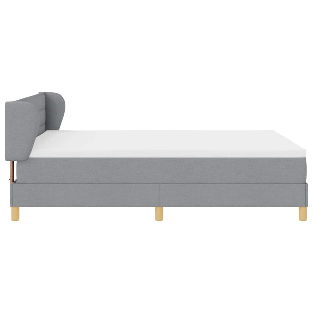 Boxspringbed met matras Lichtgrijs 140 x 200 cm Stof is nu te koop bij PeponiXL, paradijselijk wonen!