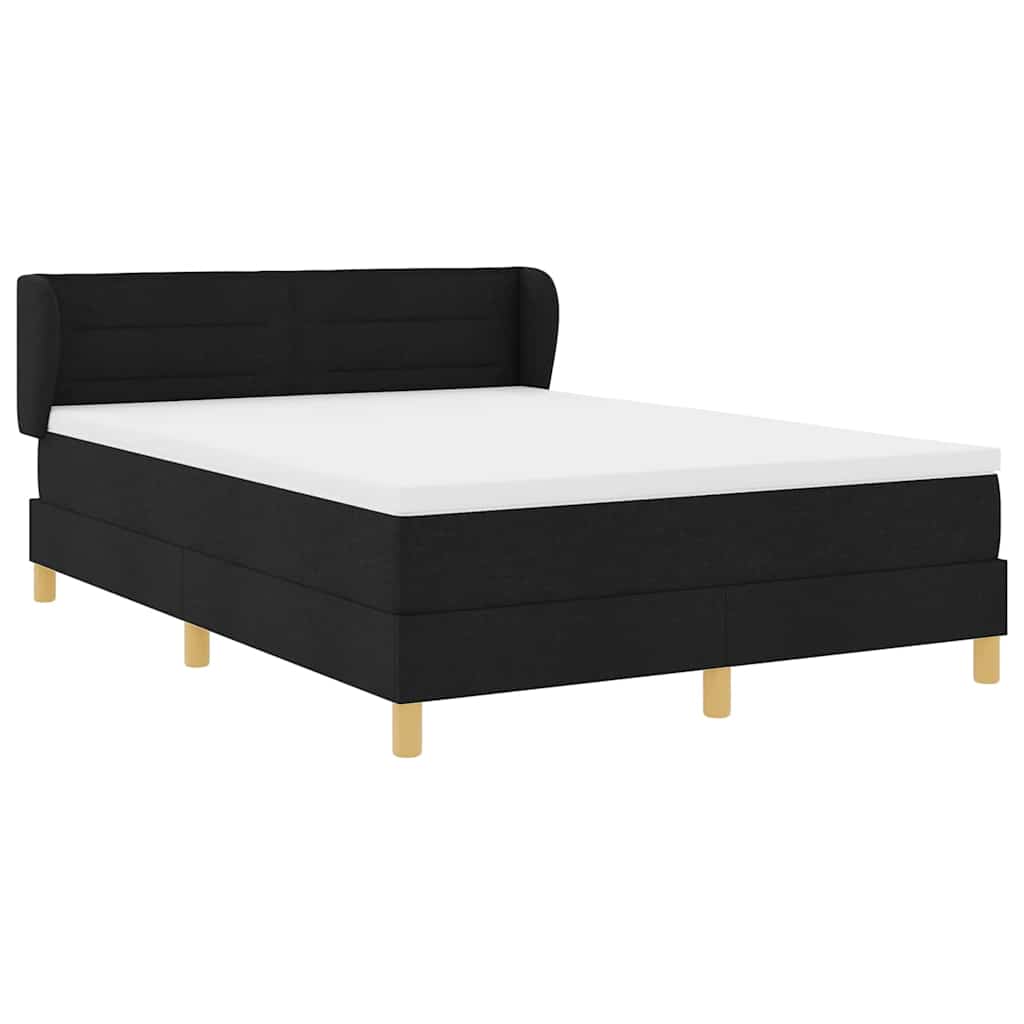 Boxspringbed met matras met hoofdeinde Zwart 140 x 200 cm Stof is nu te koop bij PeponiXL, paradijselijk wonen!